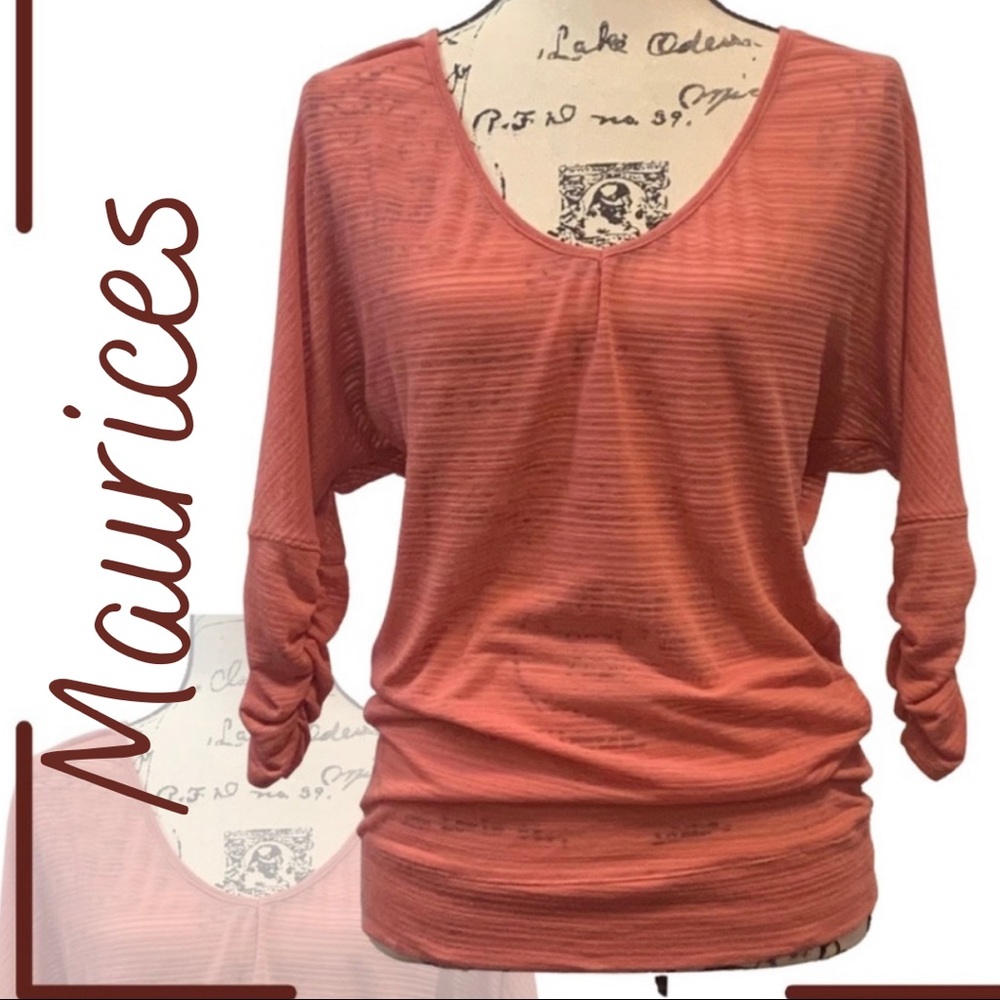 Maurices Coral Sheer Top